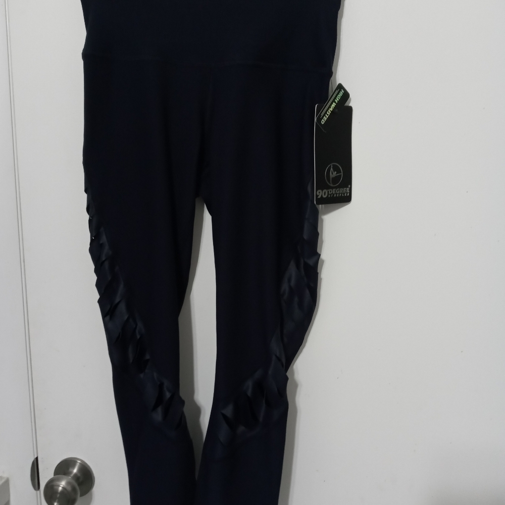 90 Degree by Reflex Stretch Black Leggings High Waisted size Small